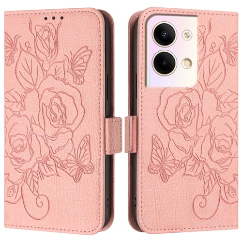 Étui de protection OPPO Reno 9 Pro 5G clapet fin en cuir PU rose élégant