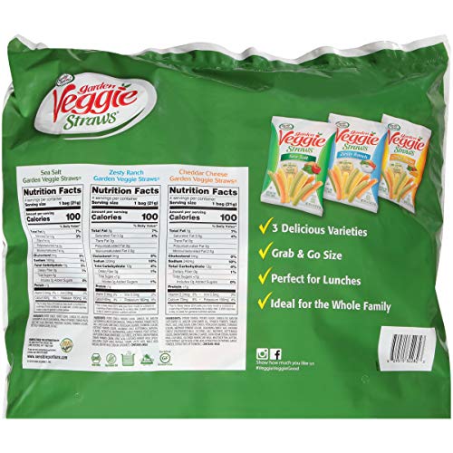 Sensible Portions Garden Veggie Straws Variety Pack, Sea Salt, Zesty Ranch & Cheddar Cheese, 0.75 Oz (Pack Of 12) #TOP1