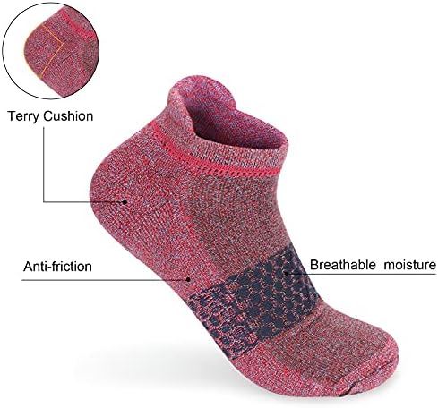 Womens Ladies White Black Thick Warm Trainer Running Ankle Socks Anti Blister Winter Sports Walking Support Socks for Women Size 4-7 Low Cut Cushioned Thermal Colourful Cotton Socks 5 Pairs