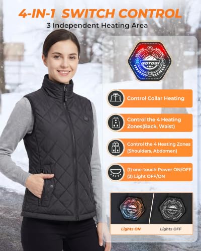 Image of Heated Vest Women, 16000mAh 7.4V Battery, Smart Temp Control