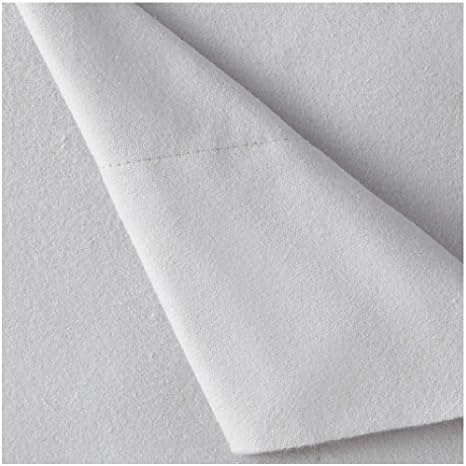 JCP Home Flannel Sheet Set 100% Cotton Solid Color (Queen, Light Gray)