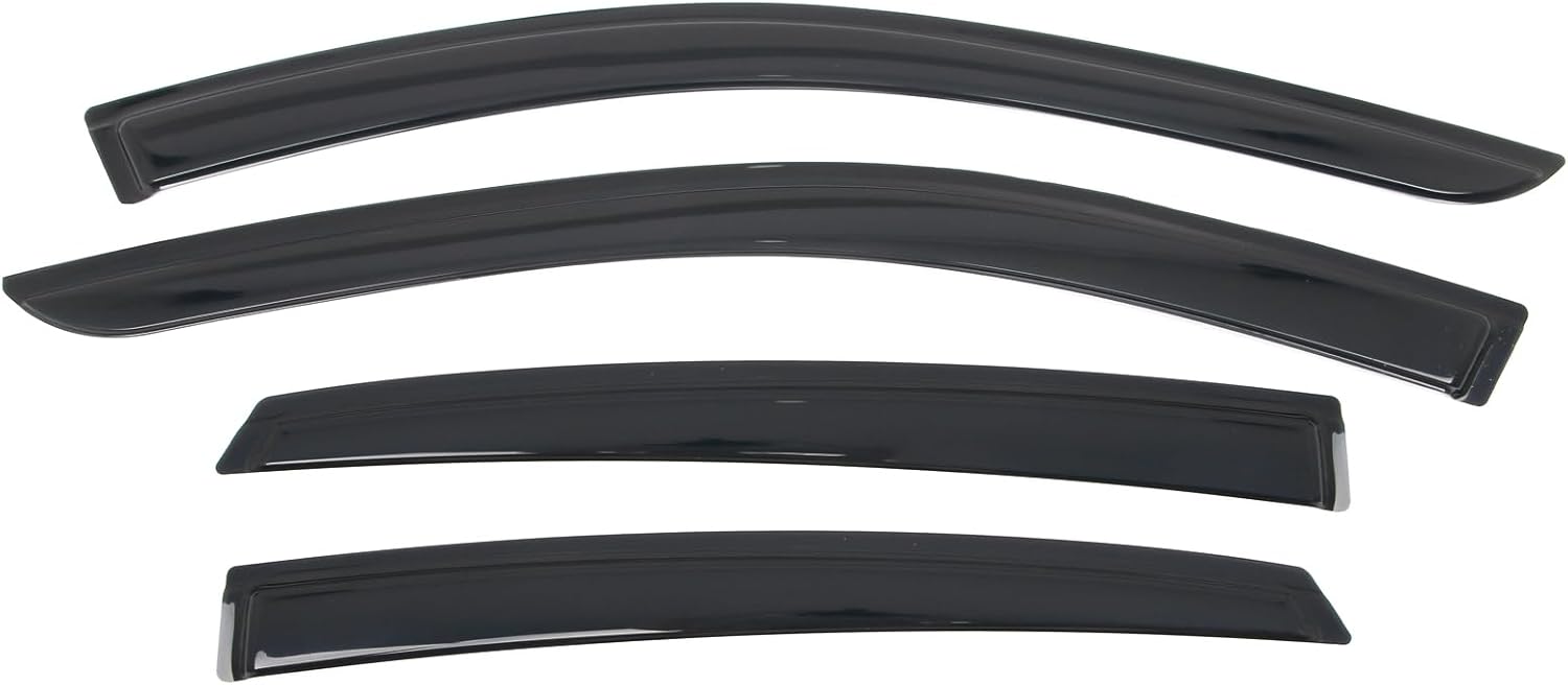 IKON MOTORSPORTS Tape on Window Visors Compatible with 2022-2025 Infiniti QX55, Acrylic Smoke/Tinted Rain Guards, Side Window Wind Deflectors 4PCS