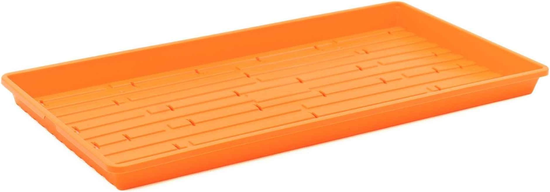 Bootstrap Farmer Microgreen 1020 Trays, Orange 10 Pack, Extra Strength with Holes Shallow Seed Plant Tray Grow Microgreens Wheatgrass Fodder Sprouting