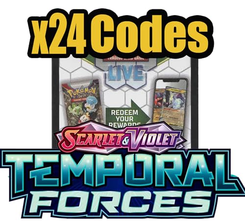 Pokemon 24 tarjetas de código de fuerzas temporales - Redeamable/sin usar