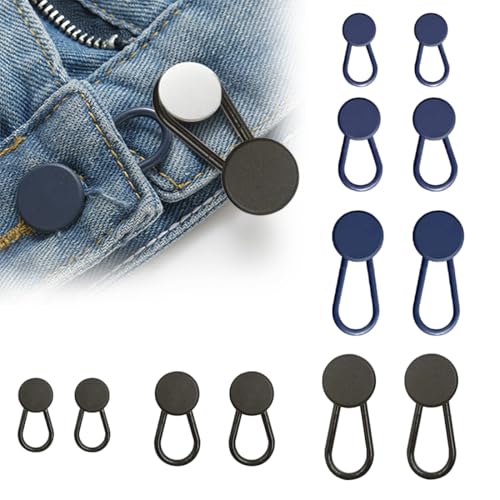 FENQURO 12 peças botões para jeans, extensor de botões para calças, extensores de cintura de botão, alargadores elásticos, para camisas, calças, calças de maternidade