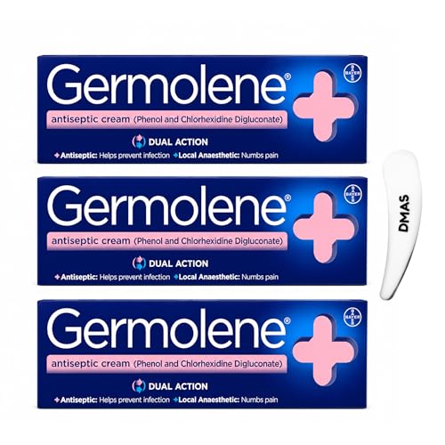 Antiseptic Cream with Local Anaesthetic (Pack of 3 x 30g) Dual Action Antiseptic & Pain Relief Cream with spetula