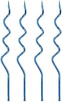 Vela De Aniversário Espiral Azul Fina 4 Unidades Silver Festas