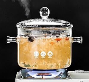 Eachave 1.5L Glastopf Suppentopf mit Deckel