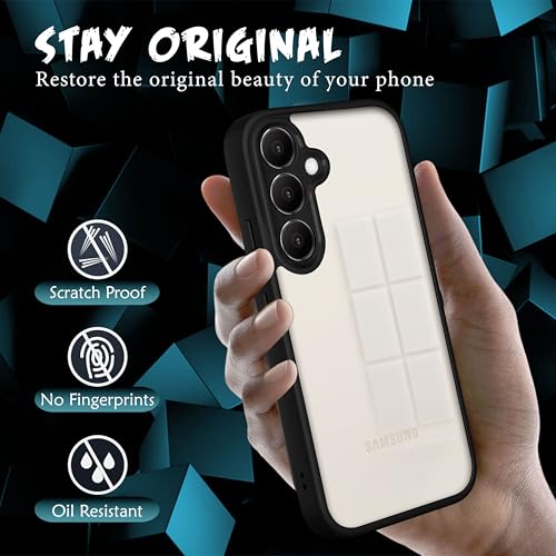 Image of V-TAN Back Cover for Samsung S24 Compatible Case, Transparent Clear, TPU, Camera Protective Shockproof Cover (Black)
