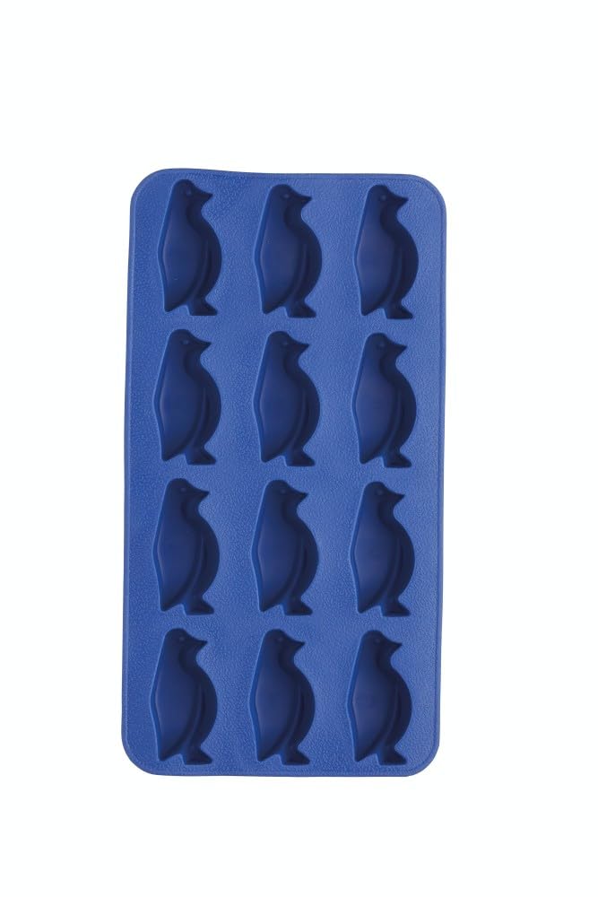 BarCraft Penguin Shape Ice Cube Tray for Freezer, 12 Cubes, Flexible Silicone Easy-Release Ice Cube Mould