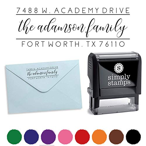 Modern Family Address Stamp | Minimalist Rubber Custom Stamp