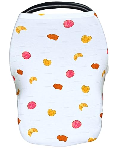 Funda para asiento de automóvil para bebé, diseño de pan, funda multiusos para lactancia, privacidad de 360 para amamantar en público, regalo neutro