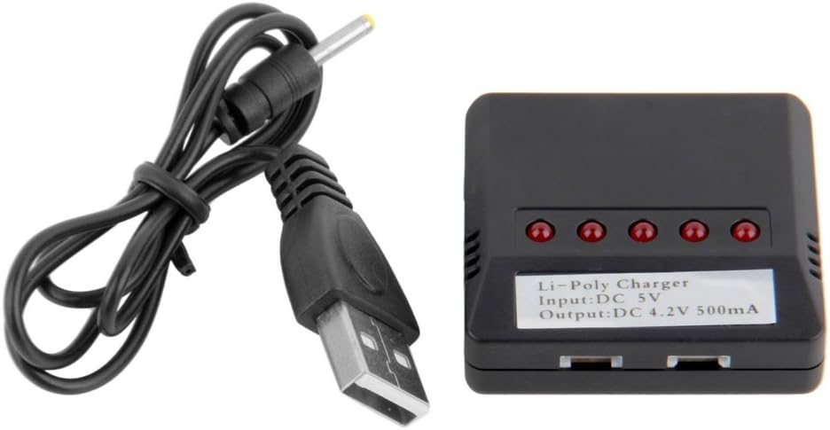 YKS Upgraded 5 in 1 Parallel 4.2V Li-PO Battery Balance Charger with LED indicator for Hubsan Syma X5C X1 UDI 816A DFD F180 WLtoys Quadcopter