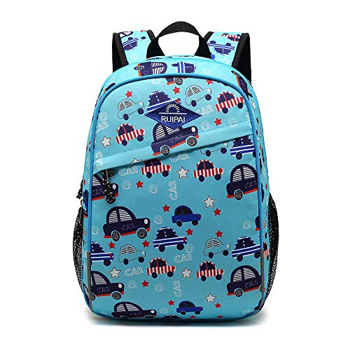 Tofern Sac à Dos Scolaire Pour Enfant Cartables Adolescent Garcon Filles Confort Ergonomique Antichoc Tablette Cartable Voyage Loisir Imperméable Polyester- Voiture-30X14X40CM Cover