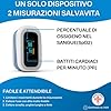 Saturimetro da Dito Professionale Certificato, Pulsossimetro da Dito Portatile, Completamente regolabile, Display OLED a 2 Colori, Misurazione SPO2 e Frequenza cardiaca, per Uso Domestico e Sportivo