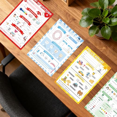 Bloc de notas de juego de simulación y rol infantil con libretas de veterinario y dentista 2