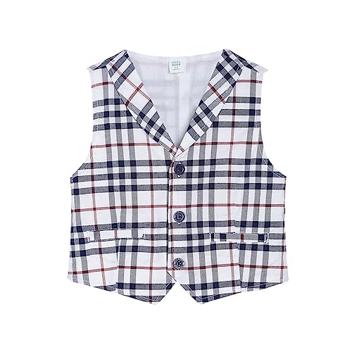 Image of miniklub Baby Woven Cotton Waist Coat (Multi Color)