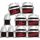 16Pcs Top Secret Spy Party Favor Boxes - Secret Agent Party Paper Boxes, Mystery Spy Themed Decorations for Escape Room Agent Themed Events Supplies Birthday