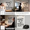 Motivational Wall Art Poster for Bedroom - Black and White Inspirational Quote 'What If It All Works Out' - Vintage Newspaper Style Canvas Print - Easy to Hang with Included Adhesive Dots (30x40cm) #2