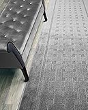 8 ft Long, Grey, Non-Slip Washable Carpet Runner Rug with Rubber Backing, Custom Floor Mat for Kitchen Hallway Stairs Bedroom Bathroom Entryway, Your Choice of Length (26' X 8')