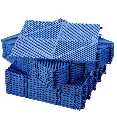 Mejores comprativas On-line Pisos azules disponible en línea para comprar. 33 Barydat - 72 alfombrillas de plástico entrelazadas de 12 x 12 pulgadas para cochera y desagüe de piscina, azulejos antideslizantes a granel para gimnasio, ducha, piso de sótano...