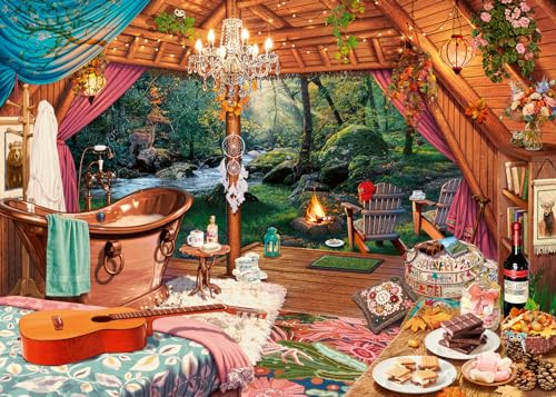 Ravensburger Cozy Glamping 12000825 - Puzzle Grande Formato Da 500 Pezzi Per Adulti, Facile Da Vedere E Da Tenere In Mano, Pezzi Grandi Si Adattano Pe