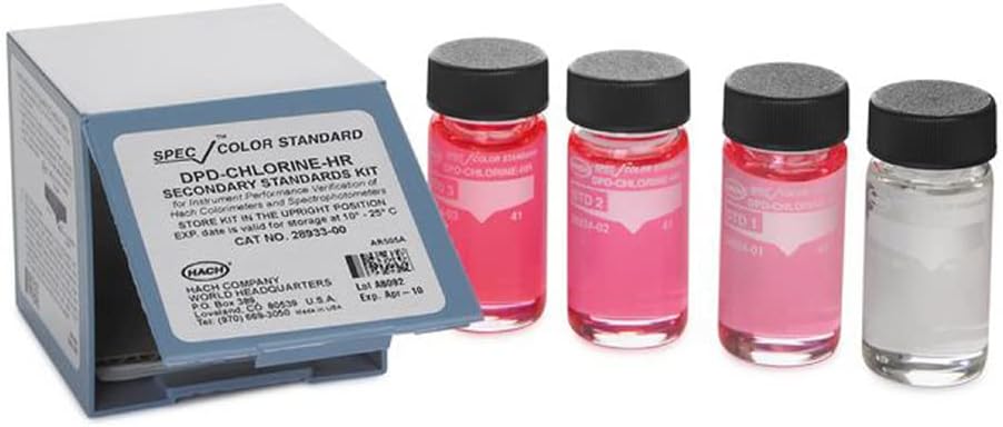 Hach SpecCheck Secondary Gel Standards Set, DPD Chlorine - HR 0-6.5 mg/L Cl₂, Chlorine Testing, Water Quality Standards, Accurate Chlorine Measurement, Laboratory Grade Chlorine Standards, 2893300