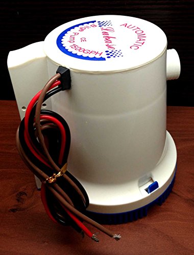 Marine Boat 1500 GPH ABS Automatic Bilge Pump 12V Straight Hose Adaptor 1 1/8