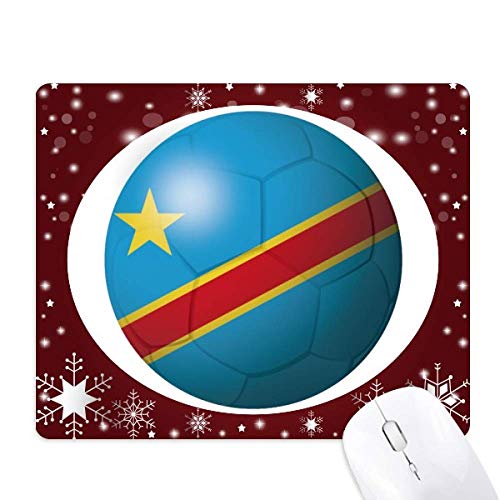 Tapis de souris drapeau Congo football pour bureau en hiver