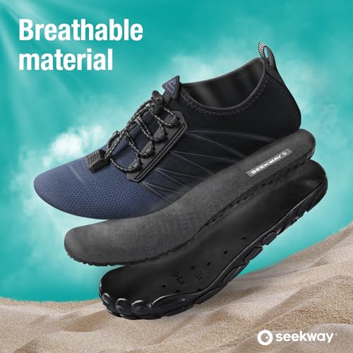 Image of SEEKWAY Mens Womens Water Shoes Quick-Dry Aqua Sock Barefoot Athletic Sports Shoes for Outdoor Beach Swim surf Walking Diving Boating Hiking Pool