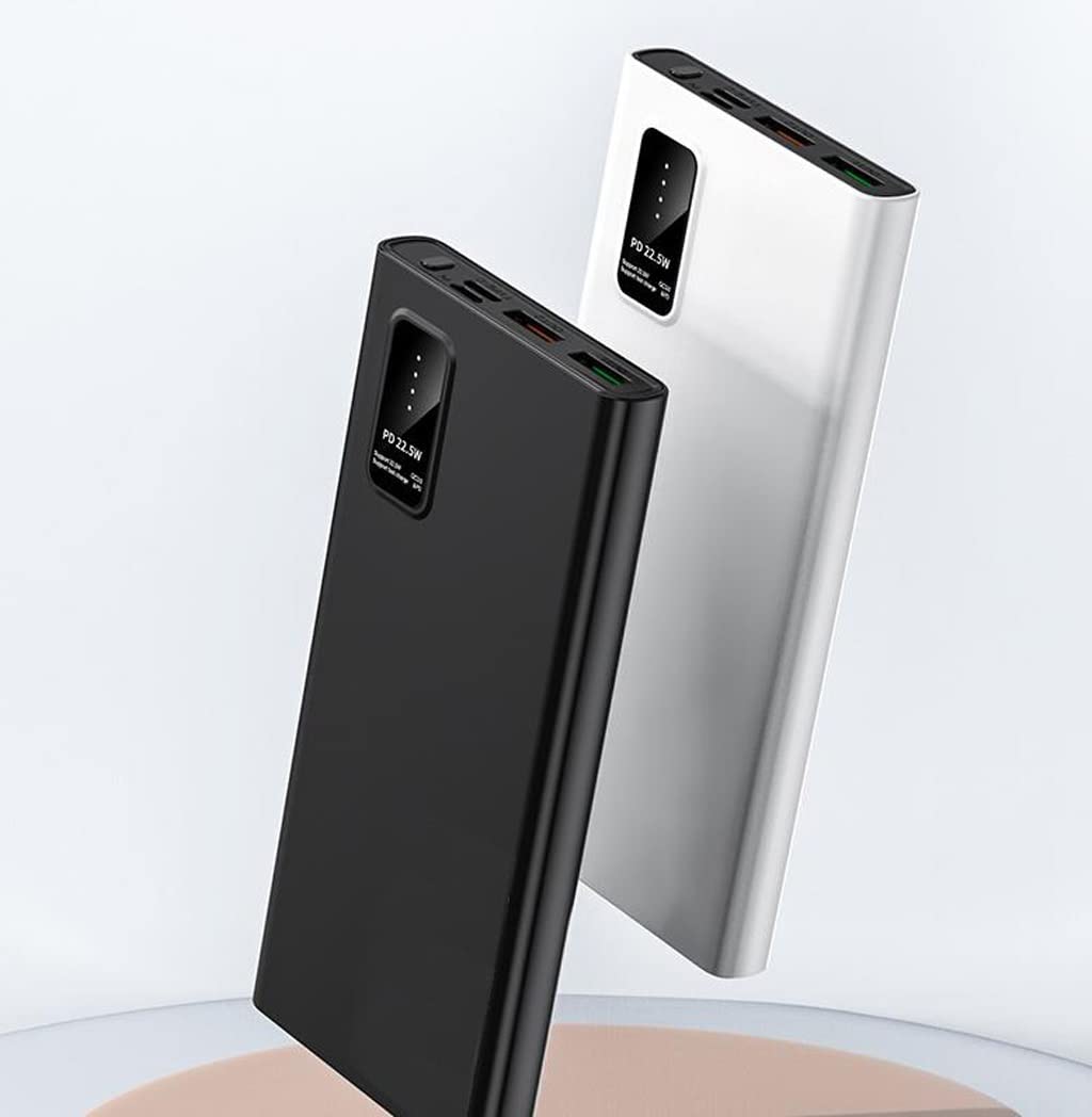 JJJ 10000 mAh dwukierunkowy super szybkie ładowanie powerbank o dużej pojemności lekki przenośny powerbank do szybkiego ładowania (kolor: biały)