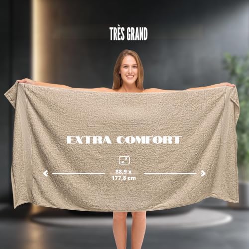 Serviettes de bain en coton de luxe 700 GSM drap extra large - 5