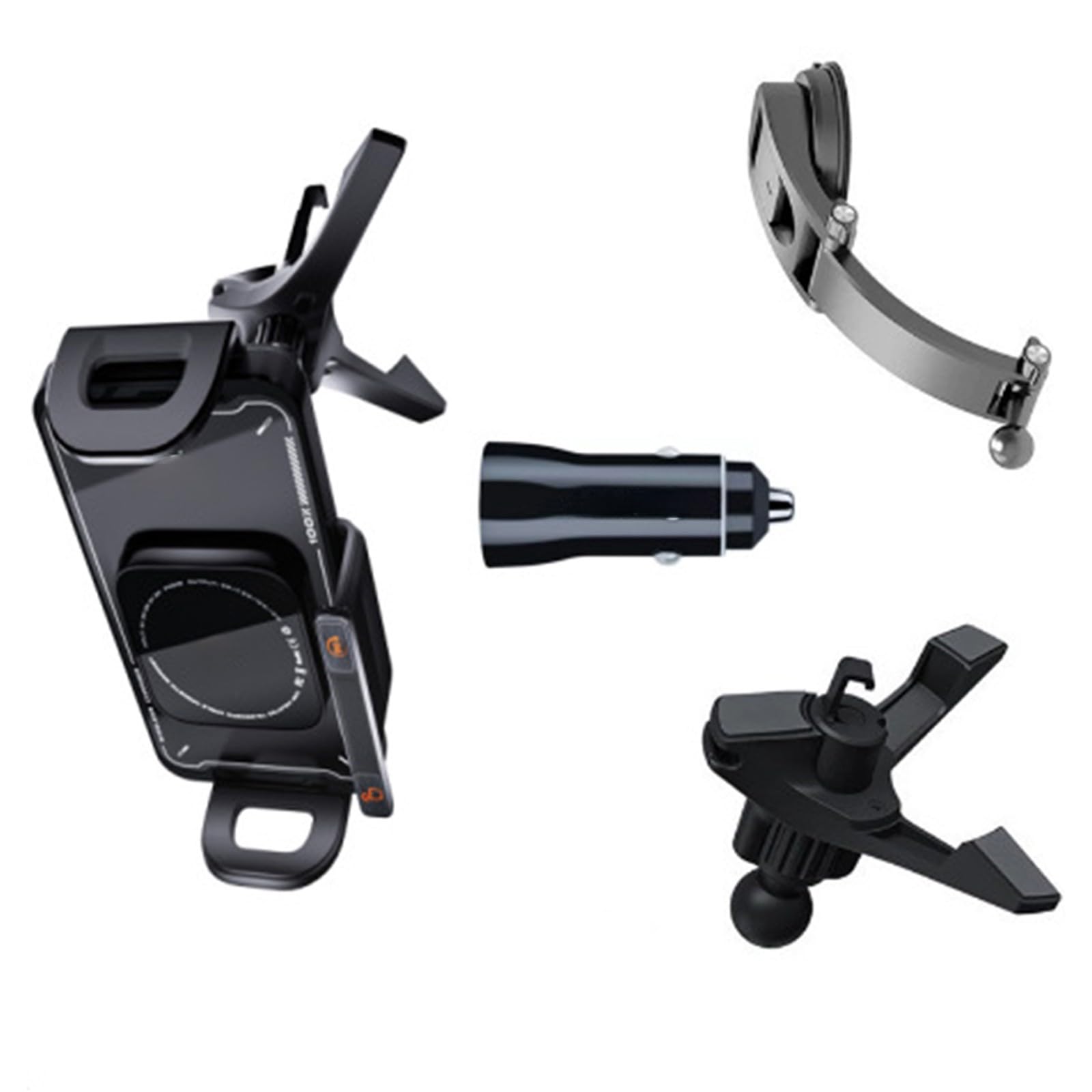 Supporto per cellulare compatibile per tutti gli smartphone, girevole a 360 gradi, pieghevole, con clip di ventilazione per auto e ventosa
