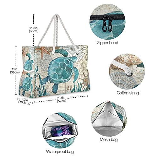 senya Large Beach Shoulder Bags Canvas Tote Water Resistant for Gym Travel Daily4