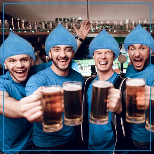 Image of Geyoga 2 Pcs Funny Wig Crazy Hair for Halloween Party,Light Blue | Funny Colorful Wig Adults Use, Unisex Funky Hairband, Halloween Mardi Gras Cosplay Costume Party Accessories