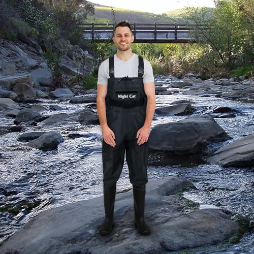 Image of Night Cat Fishing Wader for Men Women Waterproof Hunting Chest Wader with Boots Belt Breathable Lightweight