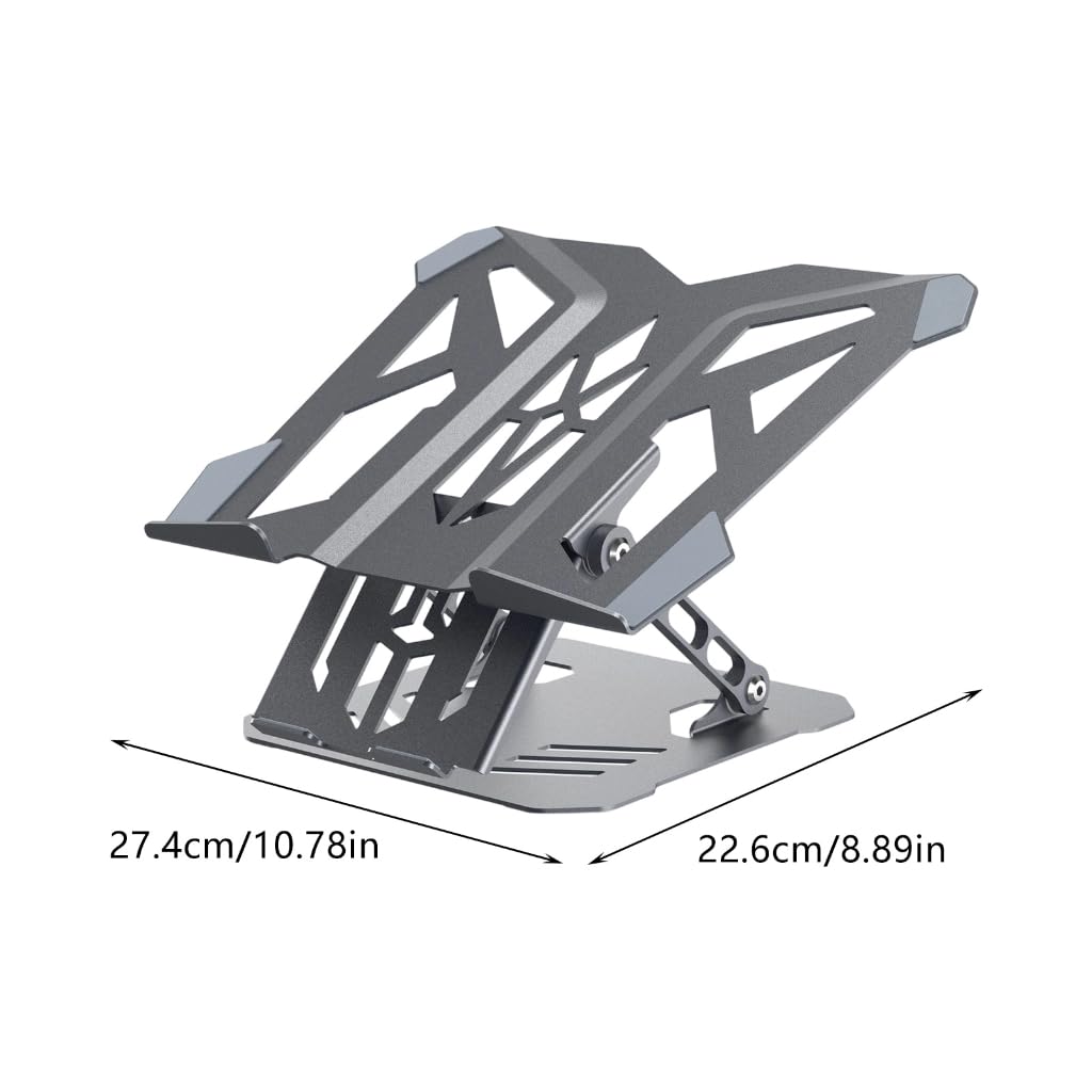 Soporte de escritorio para laptop, elevador de metal plegable con diseño de bandeja y contacto de silicona para mesas de estudio y tareas de oficina