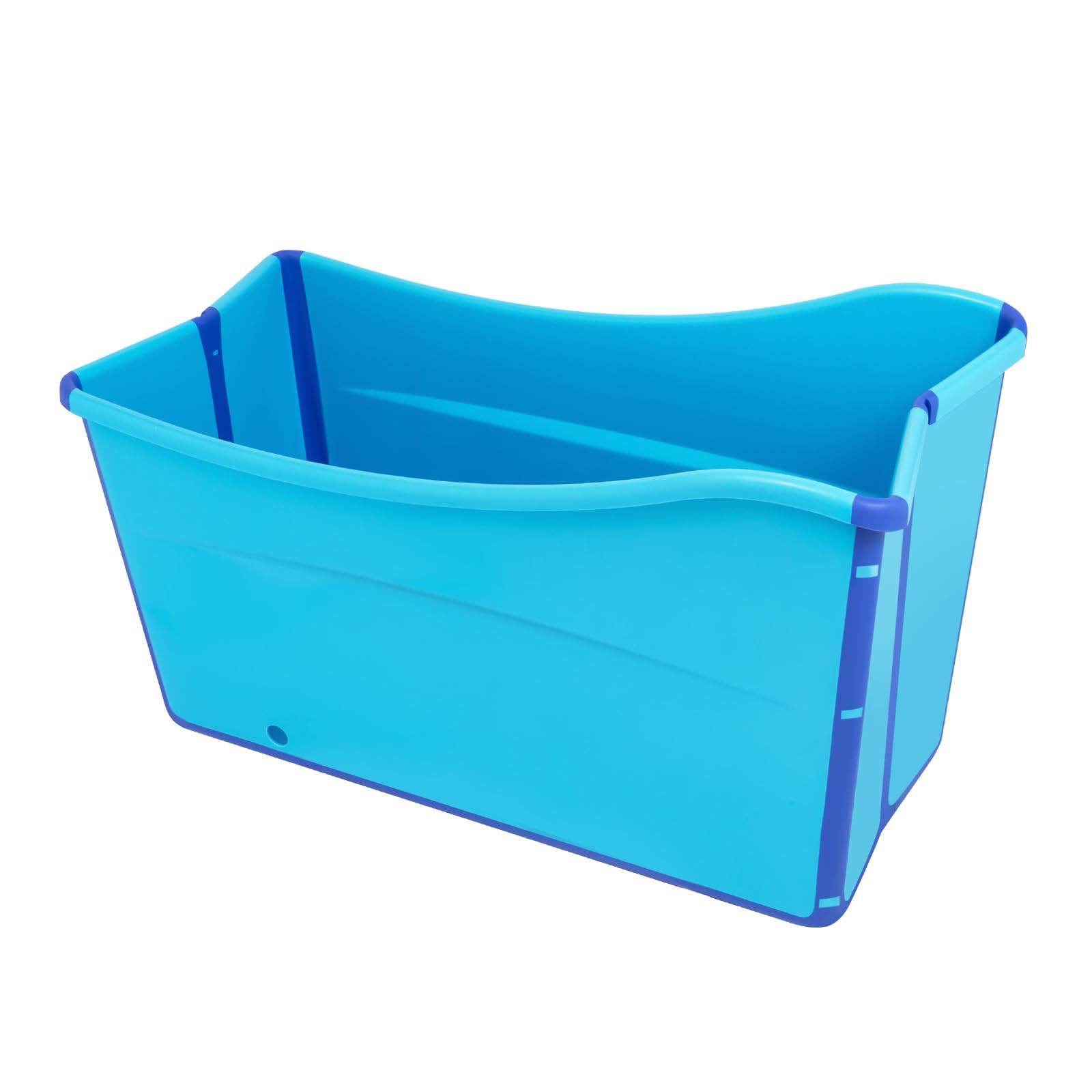 Bañera plegable para adultos, plegable, construcción ligera, resistente, fácil de guardar Gran familia para ducha SPA, menos de 1,6 m personas, capacidad de carga 90 kg, azul
