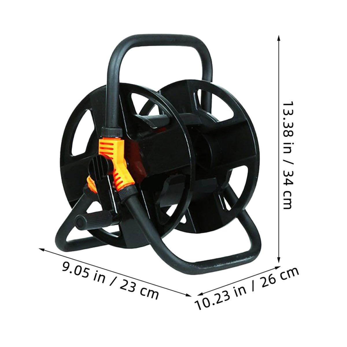 YARNOW Enrouleur Tuyau Arrosage Vide, Noir, Compact Pour Tuyau Jusqu À 20 MèTres, IdéAl Pour Organisation Jardin Et Garage, Facile À Utiliser