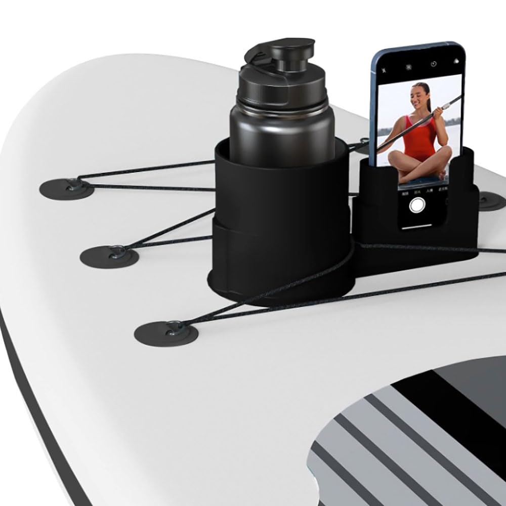 Portavasos para Kayak Versátil Portabebidas Antidescarga Paddle Board Antiderrames Bebidas Holder Fishing Tool and Bait Storage Accessories (Negro)