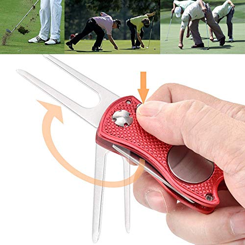 FINGER TEN Golf Divot Repair Tool With 3 Ball Marker Value Pack, Sturdy Solid Pitch Fork Golf Club Pocket Extra 3 Ball Makers Color (3 Pack Cat Mixed(Blue+Black+Red)) - Image 5