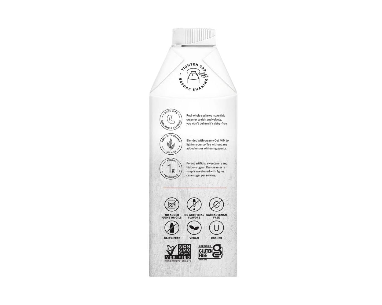 Elmhurst 1925 Cinnamon Churro Cashew Creamer – Crema vegana con notas de canela – Cremosa y versátil – Ideal para café, té, postres y más – 750 ml