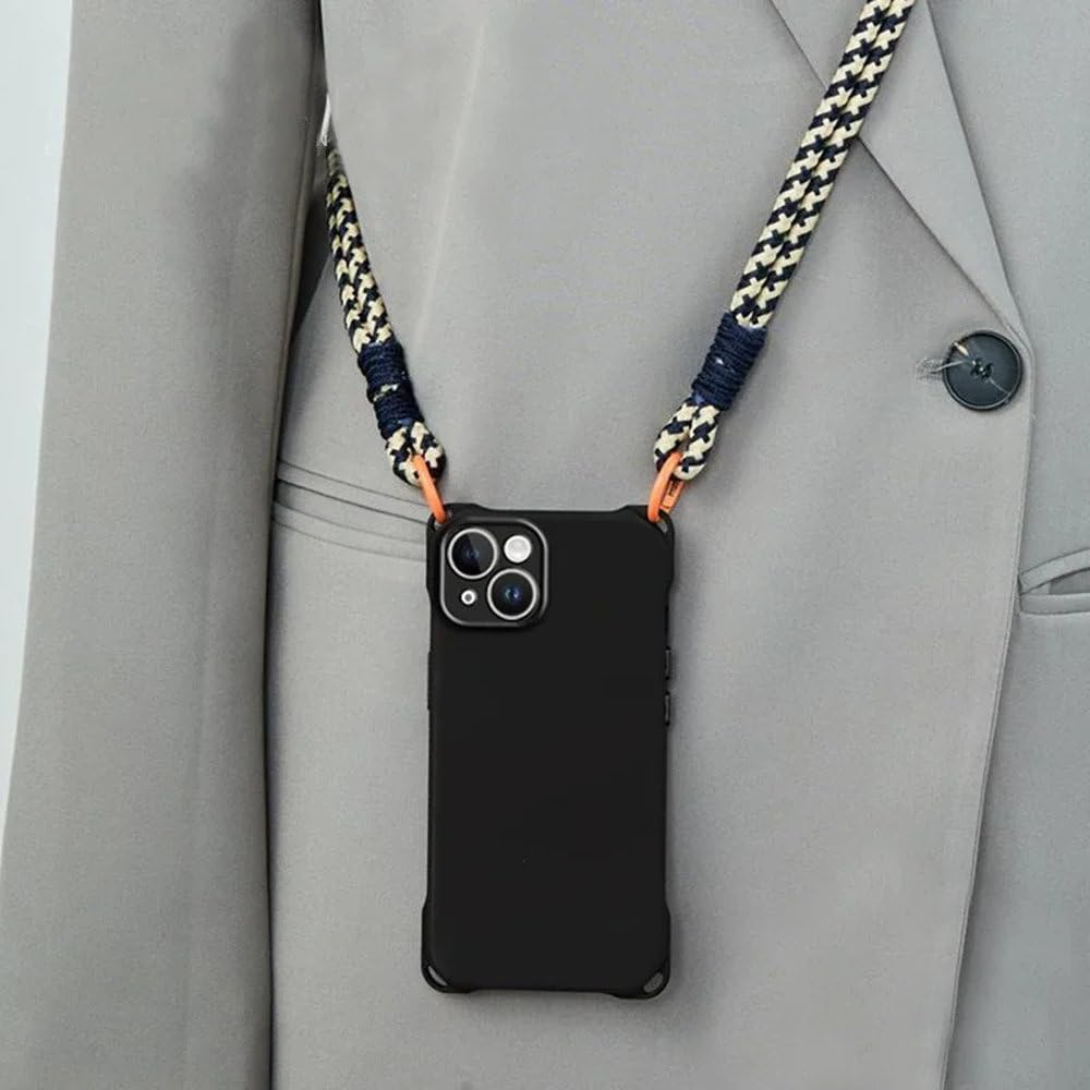 Naszyjnik Crossbody Sznurek Smycz Etui na Telefon iPhone 15 14 13 12 11 Pro Max 15 Plus XR X XS Miękka Okładka, Fioletowa, Do iPhone'a 12 Pro