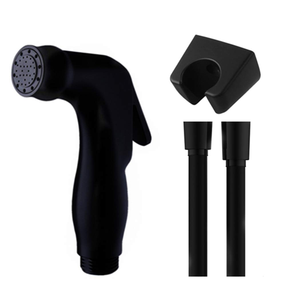 Bidet de toilette noir avec pommeau de douche et pulvérisateur hygiénique Shattaf Set B