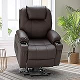 Esright Electric Power Lift Chair Recliner Sofa for Elderly with Vibration Massage and Lumbar Heat, 3 Positions, 2 Side Pockets and Cup Holders, USB Ports, Easy-to-Reach Side Button