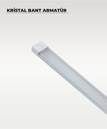 80W Beyaz Kristal Led Bant Armatür 3200K Sarı Işık