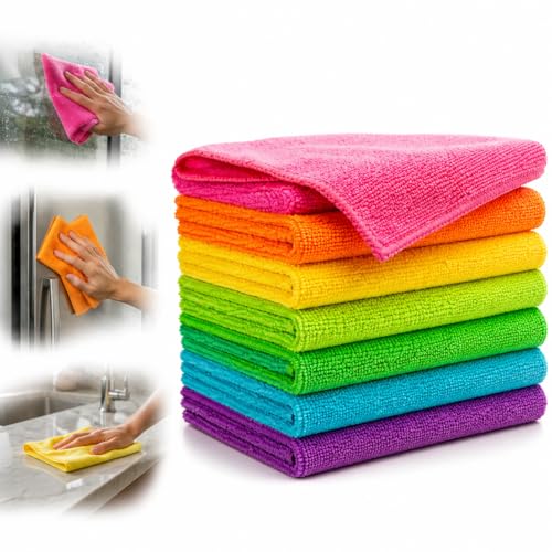 Kit 5 Panos de Microfibra Ultra Absorventes 30x30cm – Limpeza Sem Riscos, Alta Durabilidade, Ideal para Carro, Vidro, Cozinha e Uso Doméstico