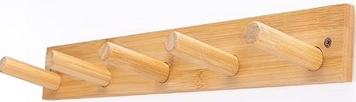 The After‑School Routine That Actually Gets My Kids to Clean Up Wall Mounted Coat Rack, 5-Pegs Bamboo Entryway Hat Rack for