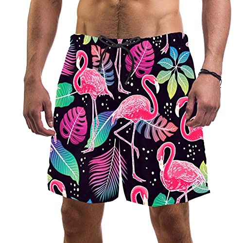 Short de bain homme avec doublure en maille anti irritation motif tropical multicolore M