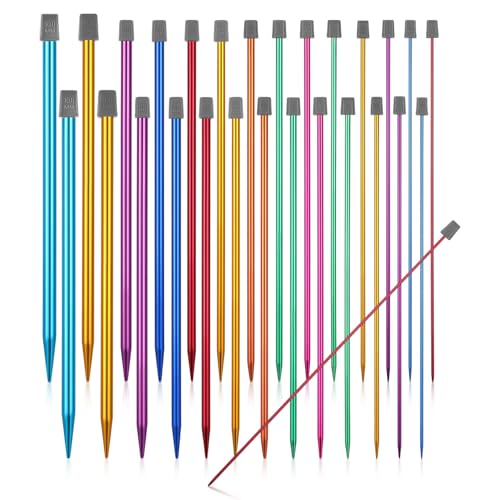 Kit aiguilles tricot débutants en aluminium pour apprendre à tricoter sans bloquer
